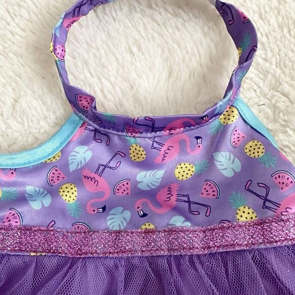 Build A Bear Workshop Purple Halter Dress Flamingo Summer Clothes Accessory Girl - Picture 2 of 4